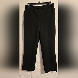 Susan Graver Ponte Crop Pull On Pants Straight Leg XS Black